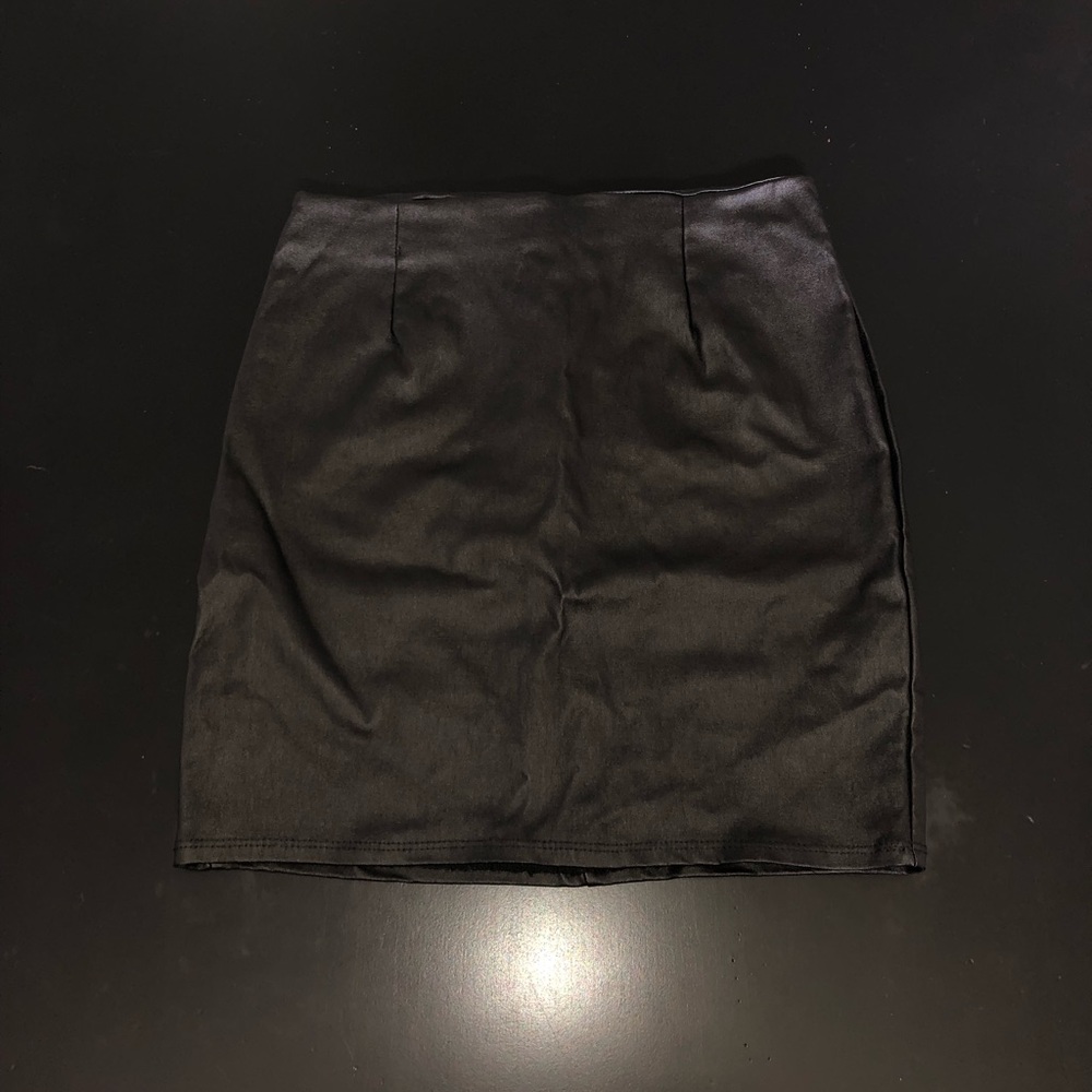 Windsor vegan leather mini pencil skirt black medium